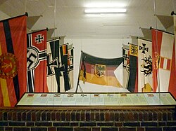 German, Prussian, and Austrian war ensigns, including those called "Reichskriegsflagge"