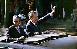 Shah Mohammad Reza Pahlavi with US President Richard Nixon in Tehran, Iran, 30 May 1972