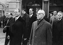 Willy Brandt and Willi Stoph in Erfurt, 1970; the first time a Chancellor met a GDR prime minister