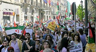A demonstration in Madrid for the independence of Western Sahara, 2007
