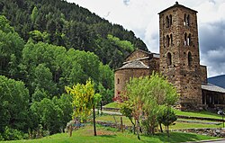 Sant Joan de Caselles church, dating from the 11th century, part of the Andorran Romanesque heritage