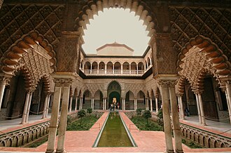 The Patio de las Doncellas in the Alcázar of Seville
