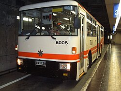 Trolleybus on tunnel line in Tateyama