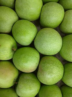 Granny Smith are distinctive in being bright green when ripe