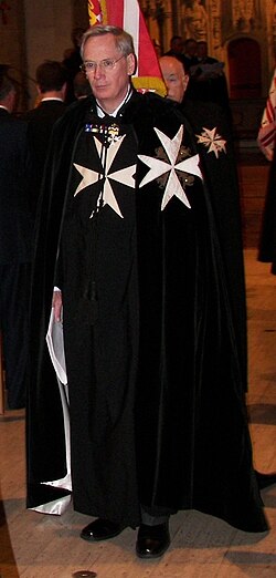 The Duke of Gloucester robed as Grand Prior of the Order of St John at an investiture in America, 2006