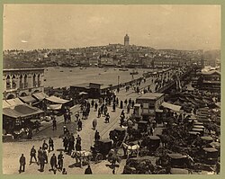 View of Galata (Karaköy) and the Galata Bridge on the Golden Horn, c. 1880–1893