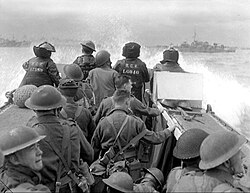 LCA going ashore from HMCS Prince Henry off the Normandy beachhead, France, 6 June 1944