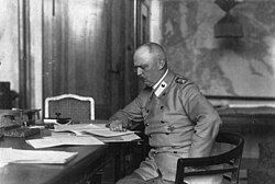 Ludendorff in his study at the General Headquarters, 1918