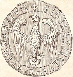 An early heraldic eagle in the seal of Vienna (1239)