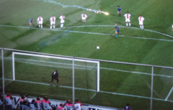 Ronaldo scoring the winning penalty for Barcelona in the 1997 UEFA Cup Winners' Cup Final against Paris Saint-Germain