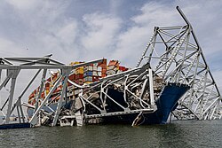 The Francis Scott Key Bridge collapse occurred after the bridge was hit by the MV Dali in 2024.