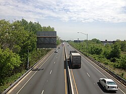 This section of the Trenton Freeway was built directly over the canal, which still flows underneath
