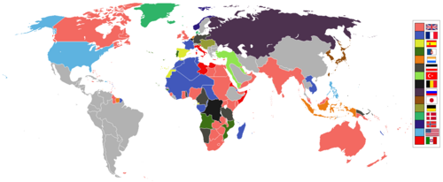 World empires and colonies c. 1914
