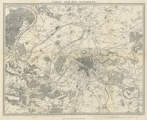 General overview of Paris and its environs (1871)