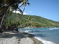 Beach and coastline at Patillas, in southeast Puerto Rico