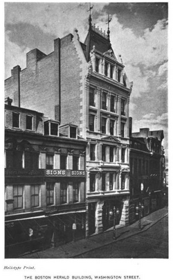 The old Herald headquarters, built in 1878, at 255 Washington Street