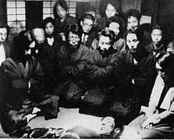 Takiji Kobayashi's corpse surrounded by his friends at the Tsukiji Police Station. It is believed that he was tortured to death during interrogation.