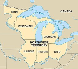 Northwest Territory 1787, with later state divisions