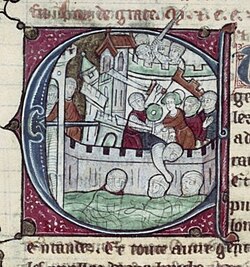 A miniature from c. 1300 depicting the 1291 Siege of Acre, the fall of which marked the end of Crusader rule in the Holy Land.