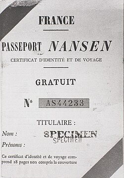A sample Nansen passport