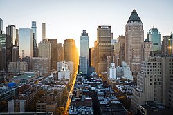 High-rise buildings of Manhattan, an example of dense urban living