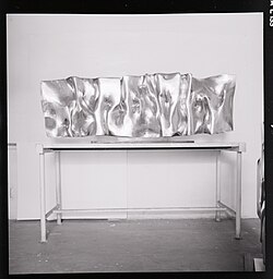 Sculpture by Giò Pomodoro for the 9th Quadriennale nazionale d'arte of Rome. Photo by Paolo Monti.