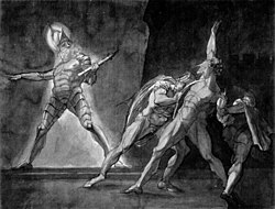 Hamlet, Horatio, Marcellus, and the Ghost of Hamlet's Father. Henry Fuseli, 1780–1785.