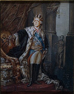 Emperor Paul wearing the Crown of the Grand Master of the Order of Malta (1799).