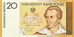 The 200th birthday anniversary of Juliusz Słowacki commemorative banknote by the NBP