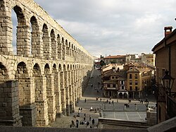 Aqueduct of Segovia in Segovia, Spain