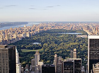 Example of an inner city green space, which can reduce the urban heat island effect (Central Park, New York)