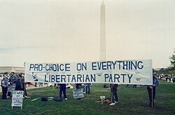 Libertarian Party members at a major pro-choice rally in Washington, D.C., November 12, 1989