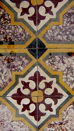 Floor tile in Karpas, northeastern Cyprus
