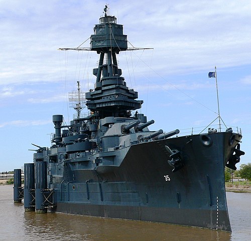 USS Texas, the only dreadnought still in existence,[1] was launched in 1912 and is now a museum ship.