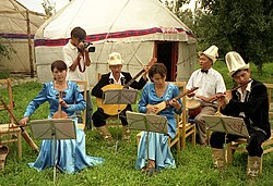 Musicians playing traditional Kyrgyz music