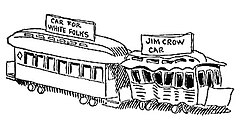 1904 caricature of "White" and "Jim Crow" rail cars by John T. McCutcheon