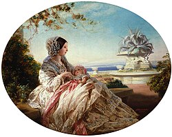 A painting of Queen Victoria with Prince Arthur by Franz Xaver Winterhalter