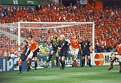 Netherlands at the Euro 1996 match against Scotland at Villa Park stadium in Birmingham