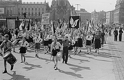 Ernst Thälmann Pioneer Organisation parade in 1953