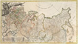 Map of the Russian Empire in 1745