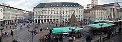 Marktplatz in Karlsruhe, Germany, coexisted with a tramline until 2013.