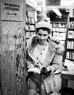 Woman in Women's Studies area of the library