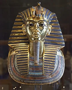 Tutankhamun's gold funerary mask at the Egyptian Museum in Cairo, Egypt in 2016