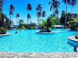 Landscape of a beach resort in Dauin, the province's resort capital. Tourism is one of the major industries in the province of Negros Oriental.
