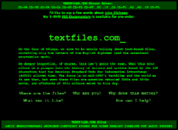 The front page of textfiles.com in 2004