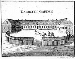 The Exercise Yard in c. 1770; contemporary engraving