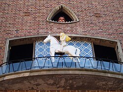 The Lady Godiva Clock in Coventry displays her naked ride through the city and Peeping Tom's voyeurism.