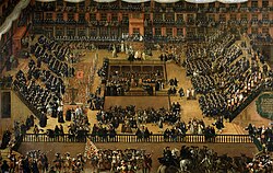 Spanish Inquisition's auto-da-fé held in the Plaza Mayor, Madrid in 1680