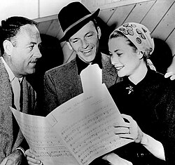 L–R: Director Charles Walters, Frank Sinatra, and Grace Kelly