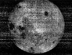 The first image of another world from space, returned by Luna 3, showed the far side of the Moon in October 1959.